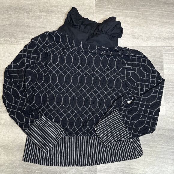 Stera Unique Zip-Up Jacket with Statement Collar X-Large Black Fitted Jacket - Picture 4 of 4